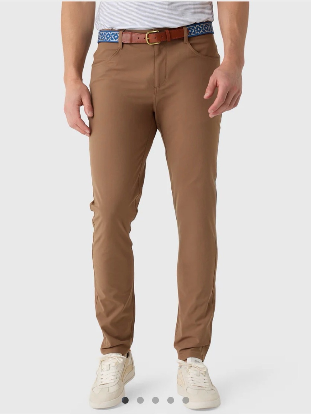 Vuori Meta Trousers - Men's Slim Stretch Chino Pants in Brown